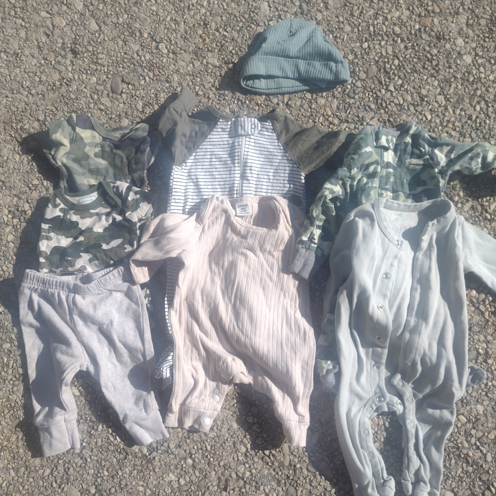 Baby Clothing Set with Camouflage and Stripes